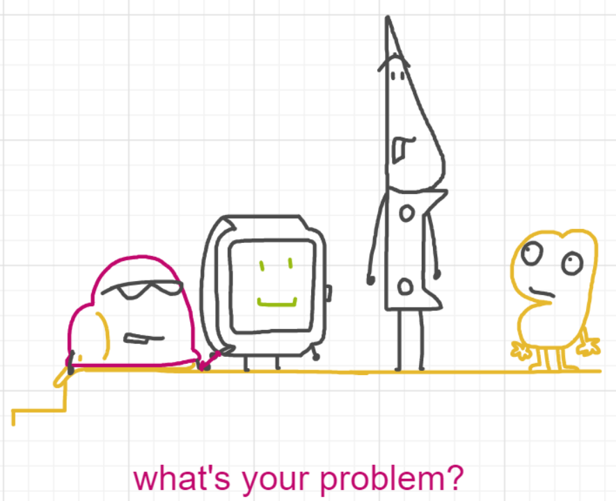 A panel from Running Duos, episode four of the Board Boards object show by Furretwalk/WalkingFurret.